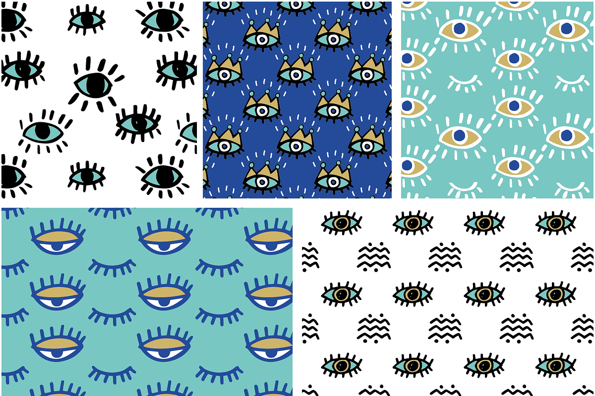 Eyes Doodles, a Pattern Graphic by Suphansa (Photo 8 of 9)