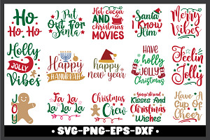 Christmas Quotes Svg Bundle Set