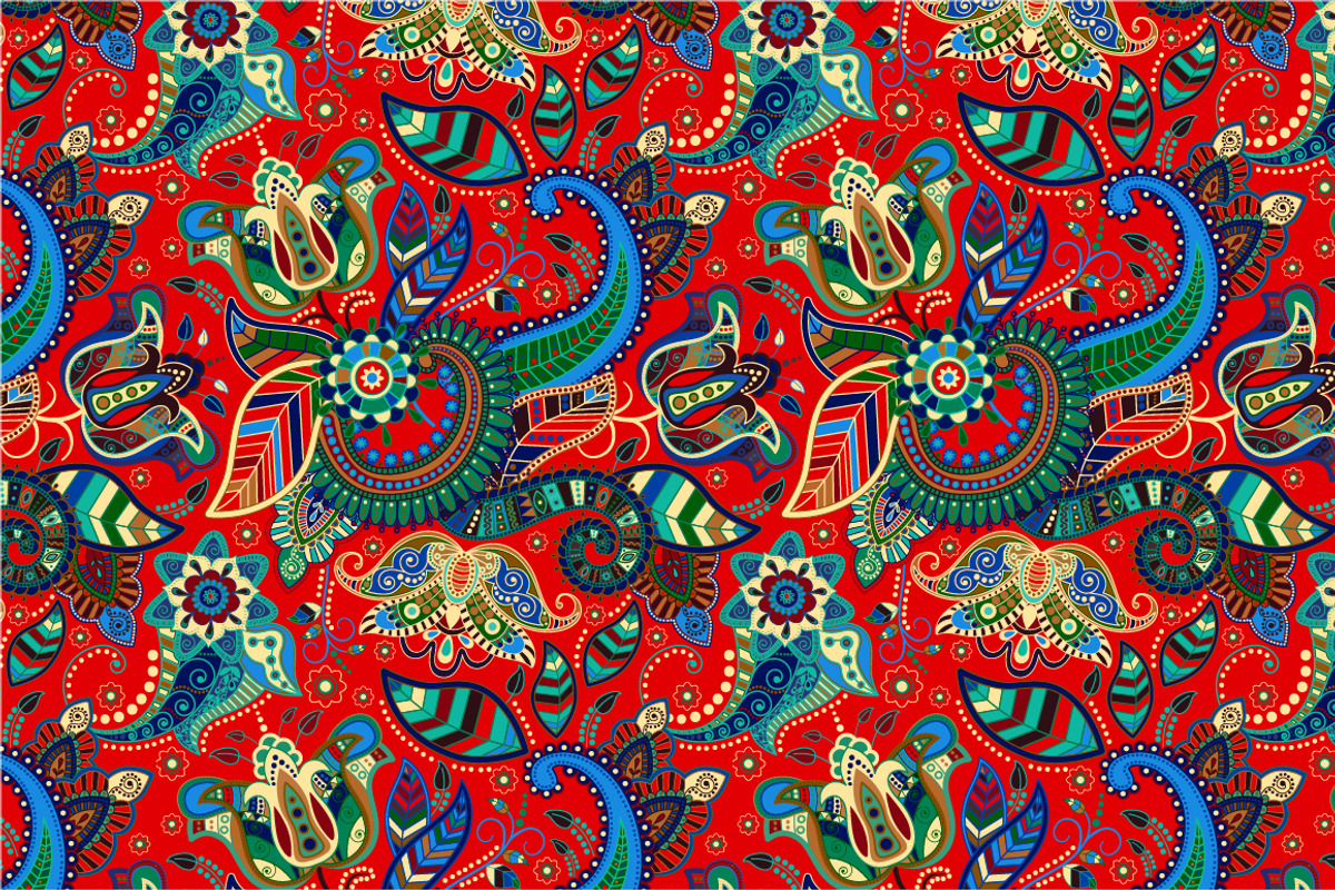 Red seamless Paisley pattern