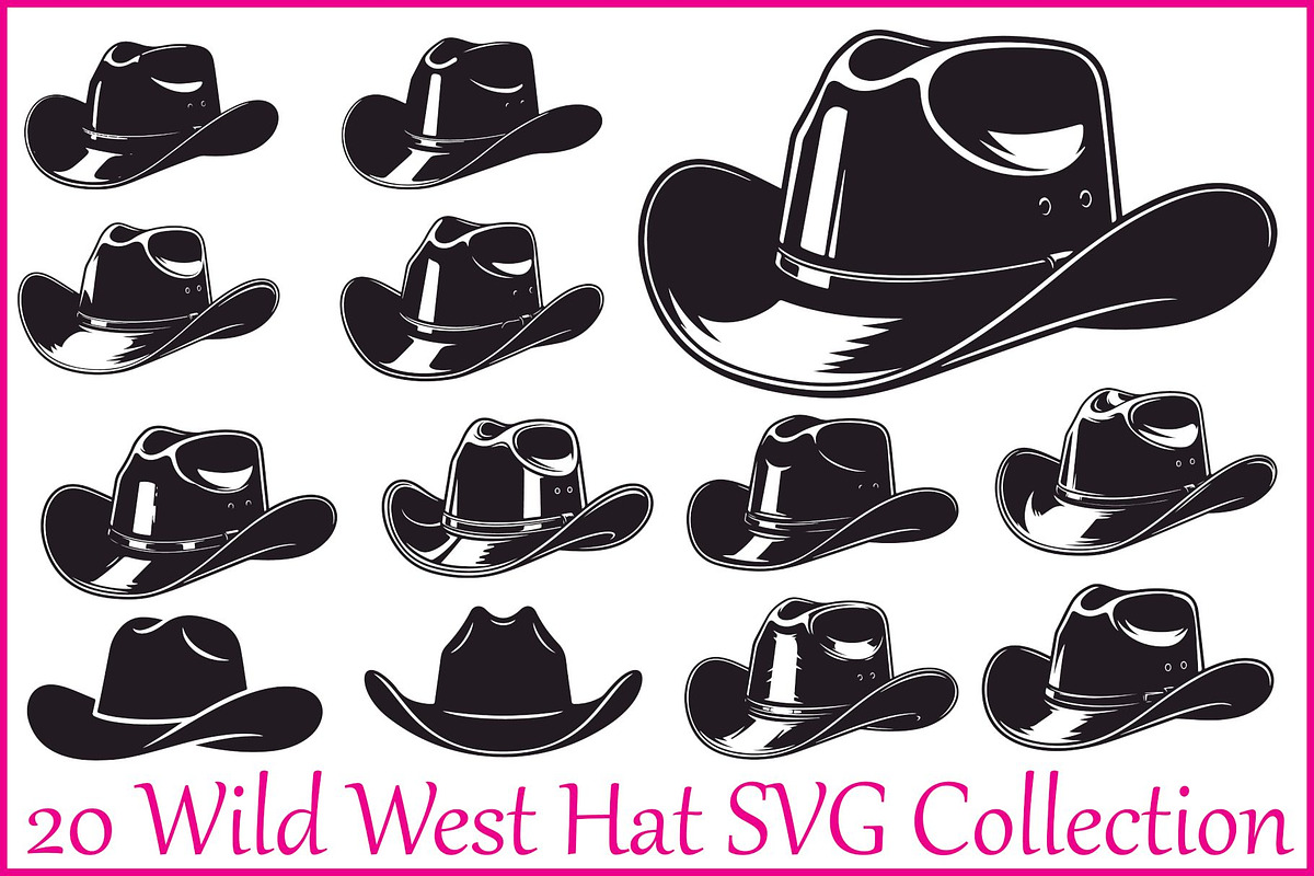 Cowboy Hat Silhouette Bundle, an Illustration by Gfx_Store