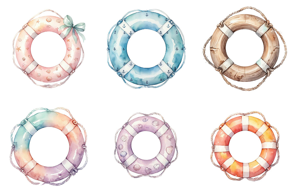 Whimsical Summer Lifebuoy Clipart, an Illustration by DreamPrint404 (Photo 3 of 5)