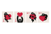 Cute Valentine’s Day Cards, a Seasonal Illustration by PureSolution (Thumbnail 2 of 4)
