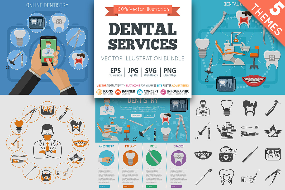 Dental Services Themes, a Healthcare Illustration by TAlex (Photo 1 of 7)
