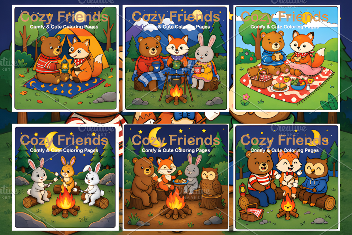 Cozy Friends Comfy & Cute Coloring, an Animal Illustration by Coco Bloom (Photo 3 of 3)