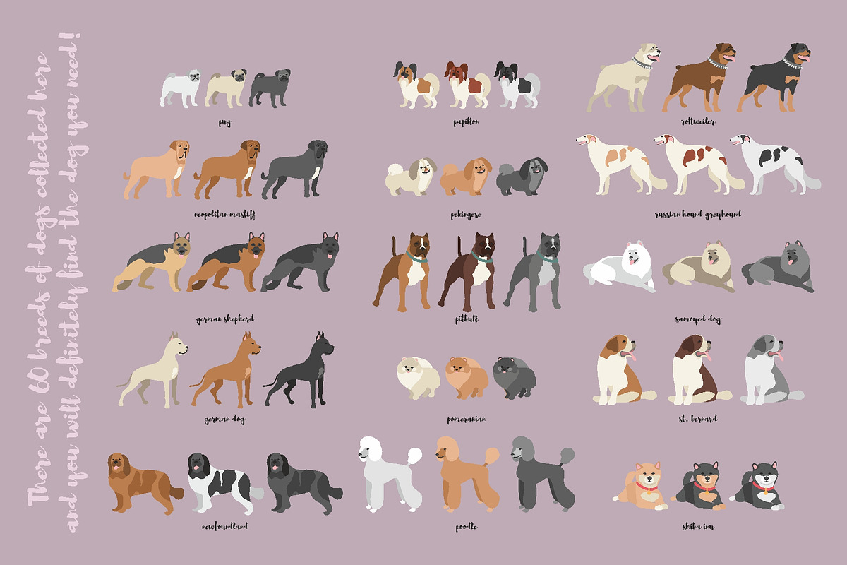 Big collection of 180dog silhouettes, an Animal Illustration by Siriliadka Dreams (Photo 4 of 8)
