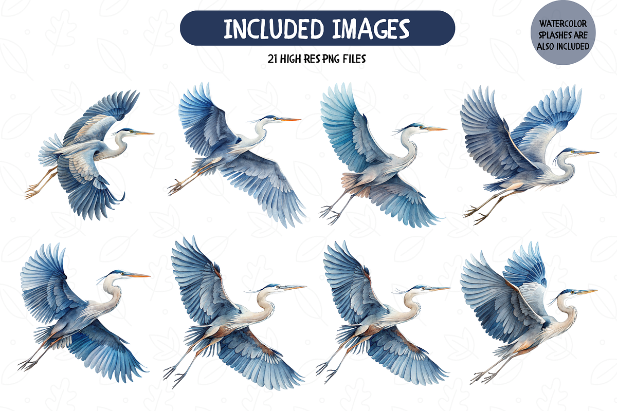 Blue Heron Collection Clipart Bundle, an Animal Illustration by TatiMockup (Photo 2 of 5)