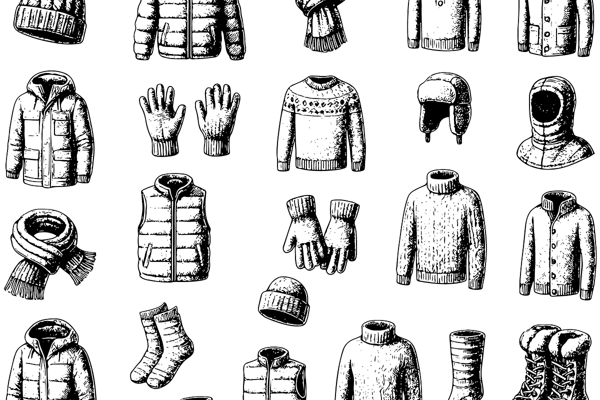 Vintage Winter Clothing Collection, an Object Graphic by RT Studio (Photo 3 of 4)