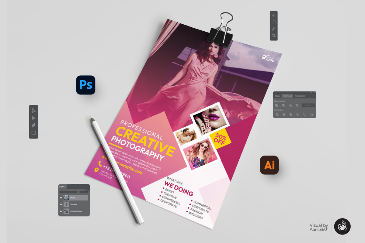 Photography Flyer Template, a Flyer Template by Aam360 (Photo 3 of 3)