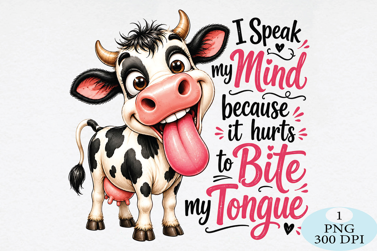 Cute Funny Cow PNG, a Seasonal Illustration by Daily.Designs (Photo 1 of 5)