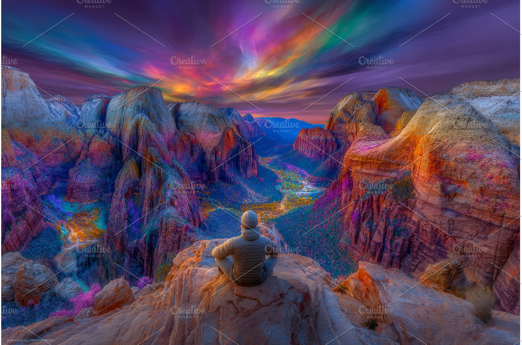 A tourist is standing at the Canyon, a Person Photo by ZinetroN