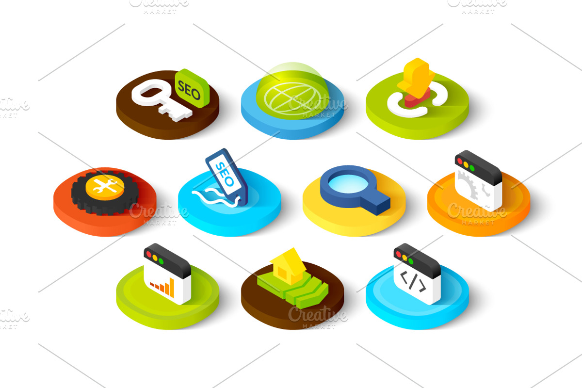 Isometric icons - SEO, an Icon by sidmaydesign (Photo 3 of 3)