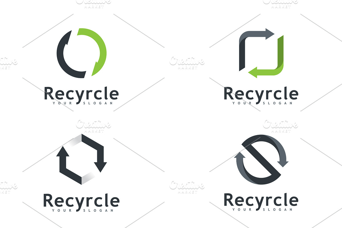 Recycle logo icon vector. recycling, a Branding & Logo Template by T.Vooka