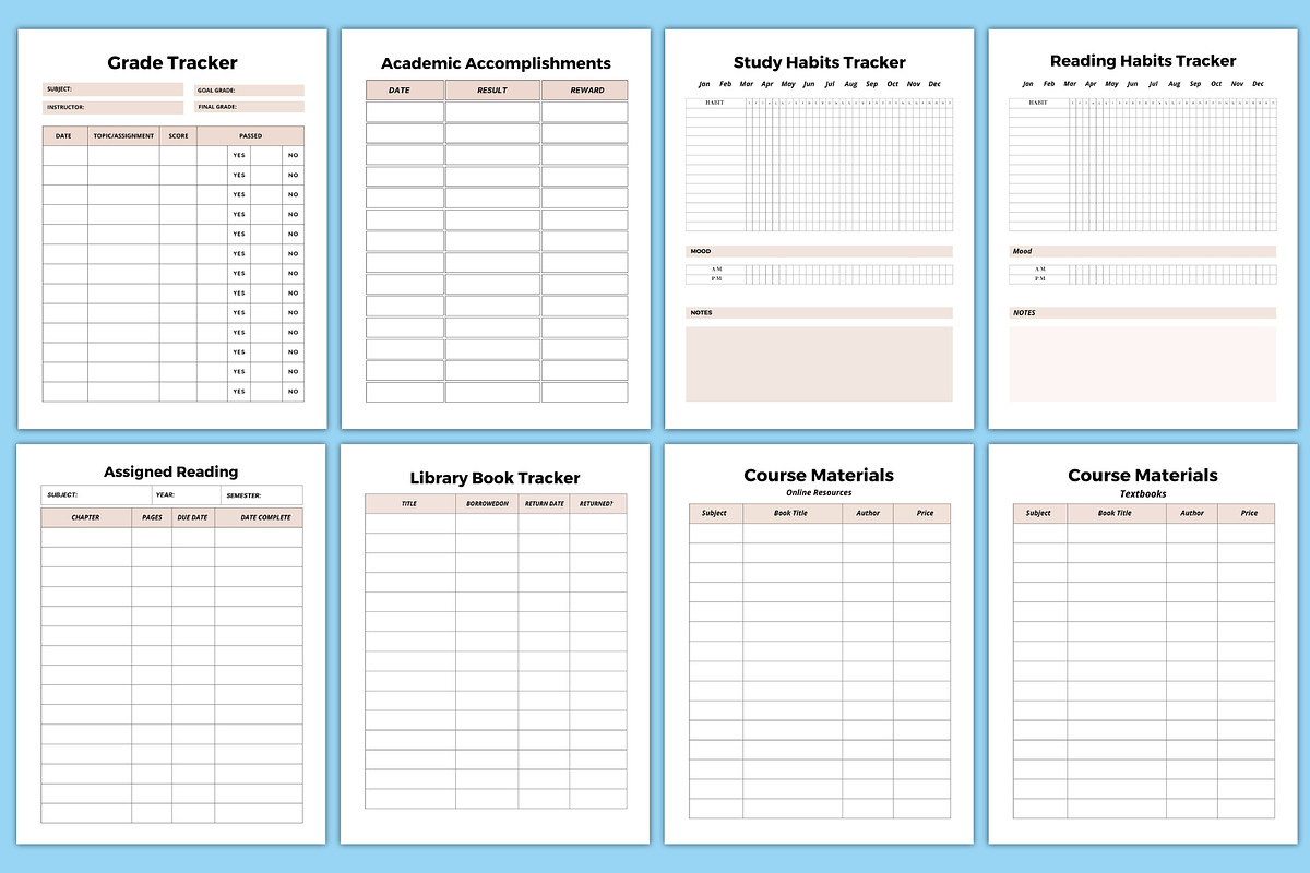 Editable Nursing Student Planner, a Stationery Template by Designmela01 (Photo 4 of 7)