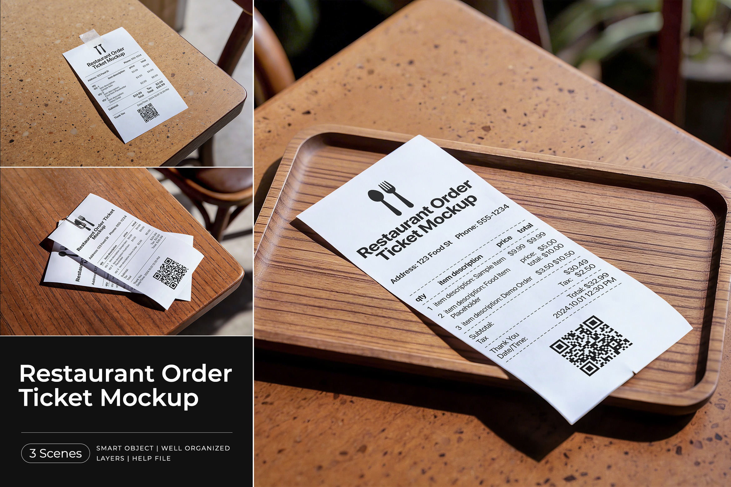 Restaurant Order Ticket Mockup, a Product Mockup by Pitchlook.Studio