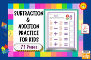 Subtraction, Addition Practice Pages, a Templates & Theme by Premium Digital Templates (Thumbnail 2 of 2)
