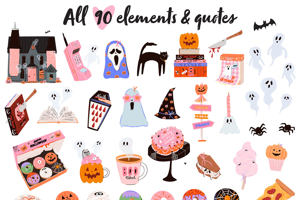 Cute Spooky Halloween Clipart Bundle, an Object Graphic by Ruslana Lubenets (Photo 10 of 21)