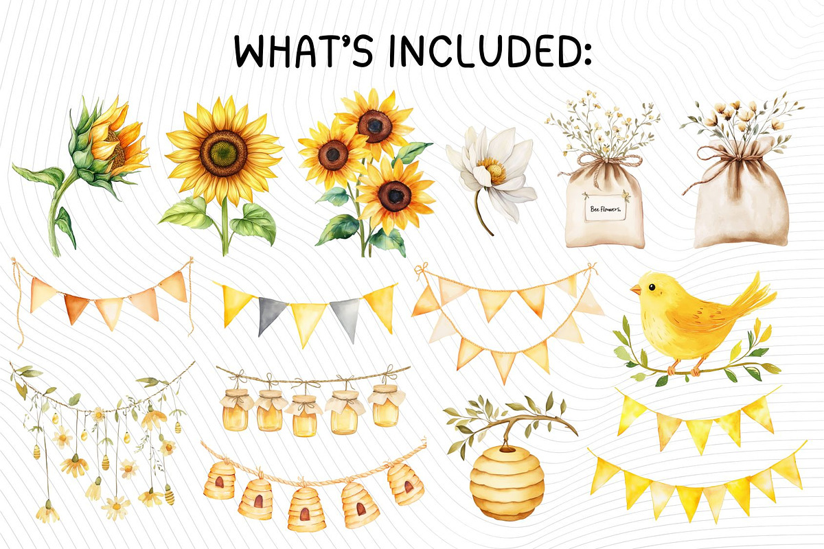 Bee and Honey Clipart Bundle, an Illustration by PassionPNGcreation (Photo 4 of 12)