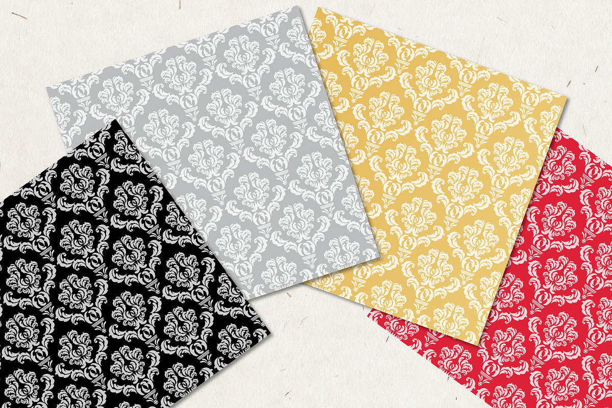 Damask Pattern Scrapbook Paper, a Pattern Graphic by Patterns for Dessert