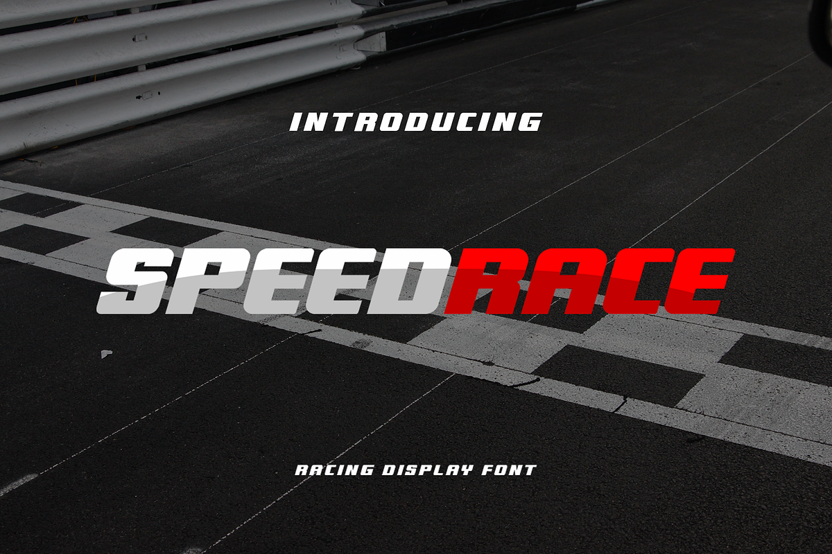 Speedrace - A Racing Display Font, a Sans Serif Font by overlaytemplates (Photo 1 of 5)