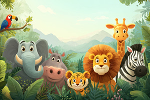 Adorable African Animals in Lush Jun, a Photo by Pixeness Studio