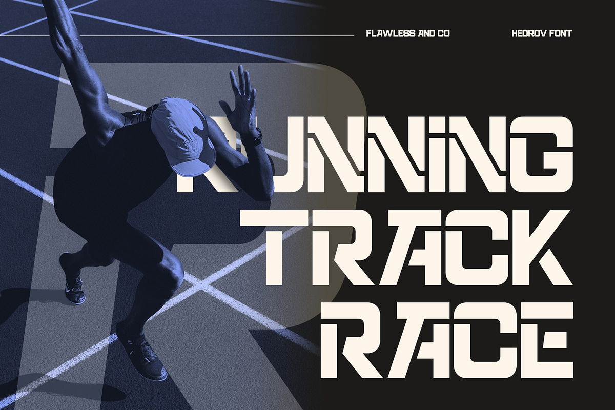 Hedrov - Bold Sports Display Font, a Sans Serif Font by Flawless And Co (Photo 3 of 10)