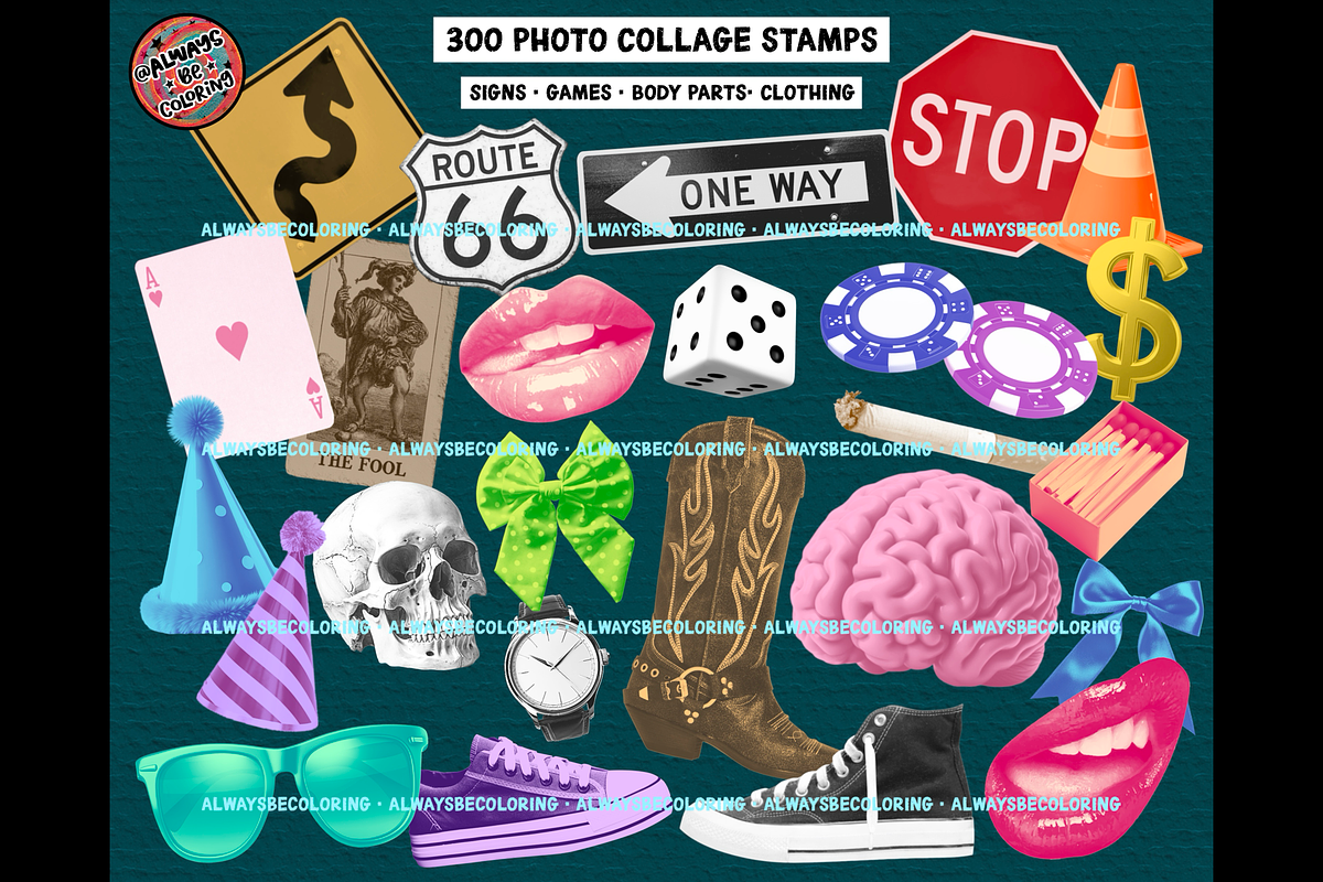 Procreate Photo Collage Brush Set, a Brush Add-On by AlwaysBeColoring (Photo 4 of 15)