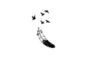 Boho Feather Silhouette Vector, an Object Graphic by jahid234 (Thumbnail 27 of 51)