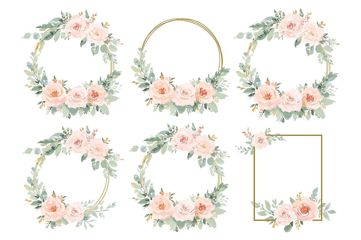 Geometric Floral Frames Set, an Illustration by jahid234 (Photo 3 of 20)