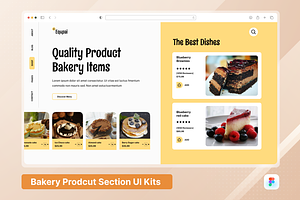 Equpai - Bakery Shop Product Section, an UI Kit Template by SquidPixey