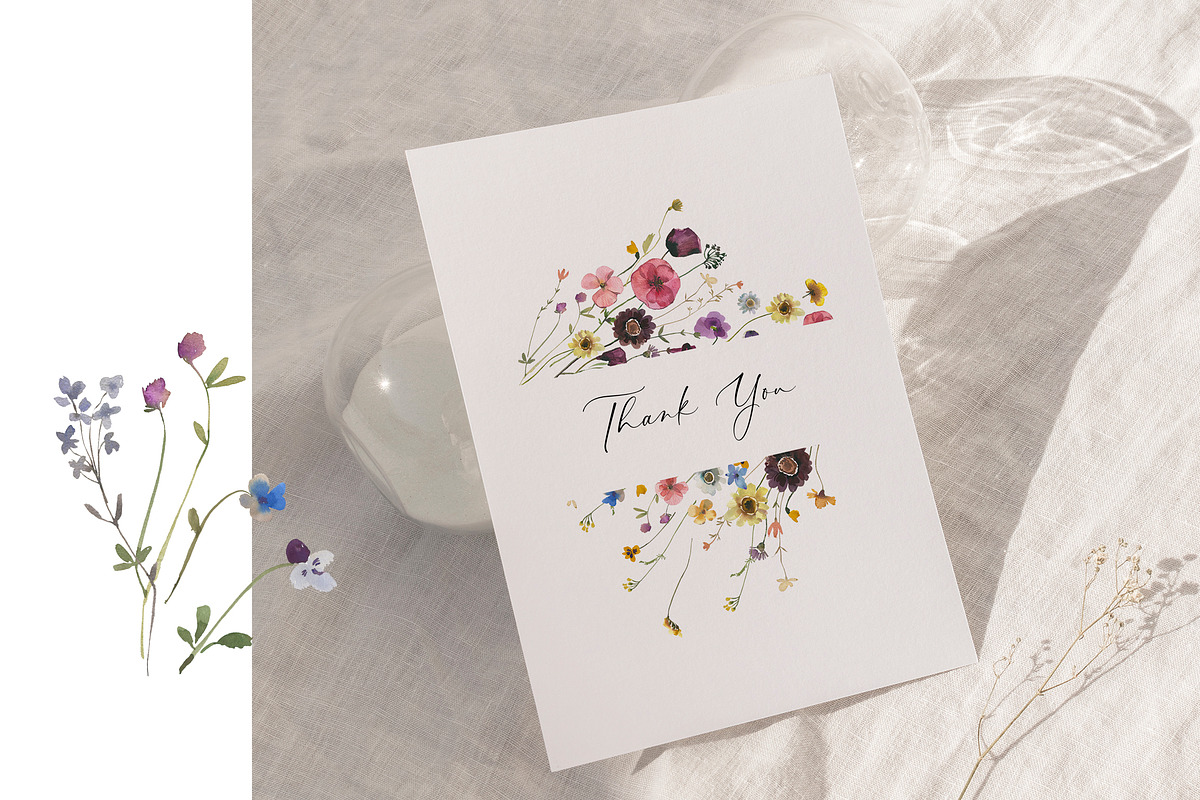 Tiny Flowers Pressed Floral Clipart, an Illustration by whiteheartdesign (Photo 17 of 17)