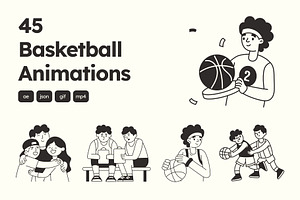 Animated Basketball Illustration Set, a Sport Illustration by Vectors Market