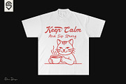 Cute Cat Coffee Lover T-shirt Design, an Animal Illustration by shaondesigns (Thumbnail 2 of 4)