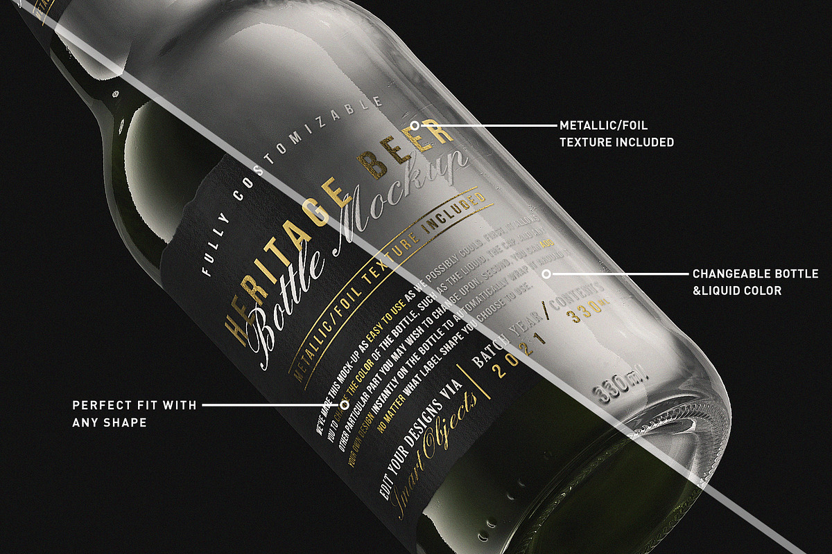 Beer Bottle Mockup V2, an Advertising Mockup by HexenDesigns (Photo 4 of 13)