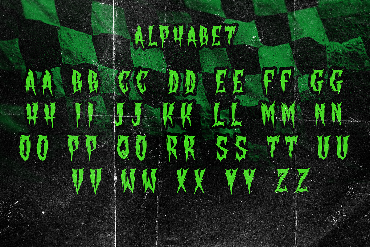 CREATORS Blackletter Metal Horror, a Blackletter Font by dansdesign (Photo 2 of 8)