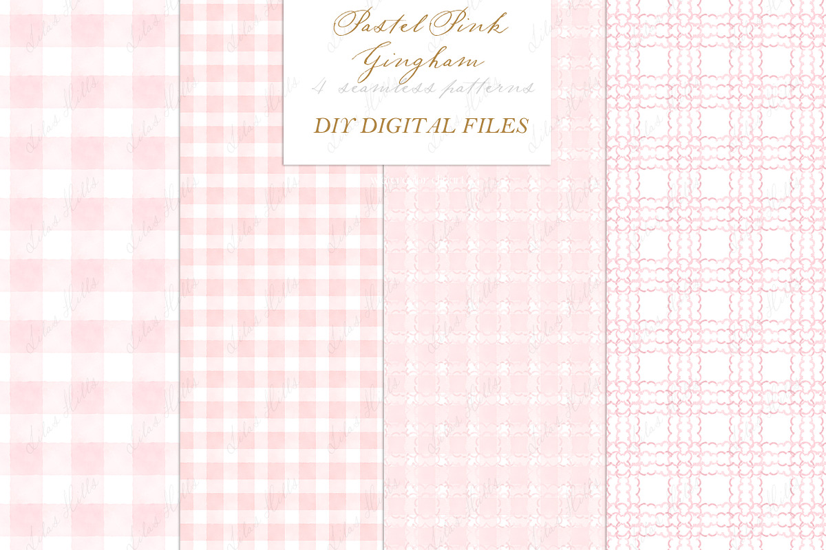 Gingham Pastel Pink Pattern Frames, an Illustration by LABFcreations