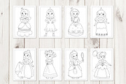 Princess coloring pages, a Graphic by Elena Nesterova (Thumbnail 2 of 2)