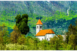 Typical slovenian church in gorice stock photo containing slovenia and church, an Architecture Photo by Leonid Andronov