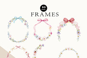 Pastel Wildflowers & Bows Clipart, a Decorative Illustration by OKArtHub (Thumbnail 8 of 11)