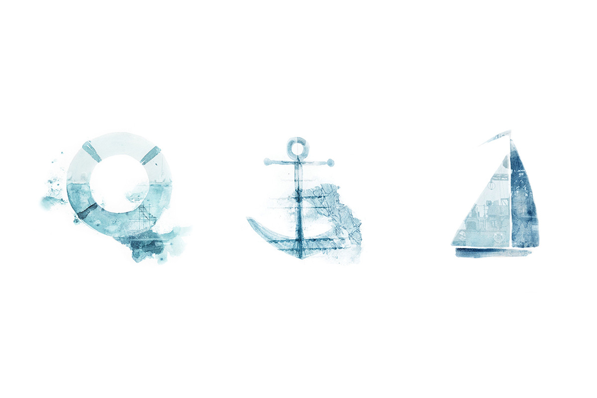 Watercolor blue illustrations, an Illustration by WinWinFolly (Photo 3 of 7)