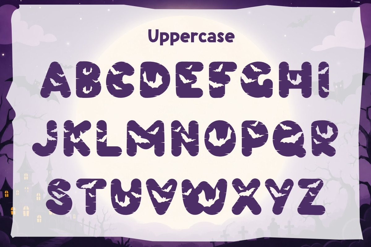 Bat Halloween - Decorative Font, a Symbol Font by AnningArts (Photo 6 of 8)
