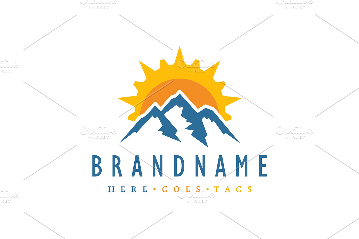 Mountain Sun Custom Logo, a Branding & Logo Template by ARTE MIGUEL (Photo 1 of 3)