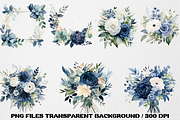 Watercolor Blue Flowers Clipart, an Illustration by SindyPrintDesign (Thumbnail 2 of 3)