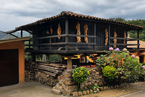 Traditional Asturian granary with ha, an Architecture Photo by Perpis