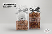 Clear Candy Bags with Ribbon Mockup, a Cups & Container Mockup by INCDesign (Thumbnail 5 of 10)