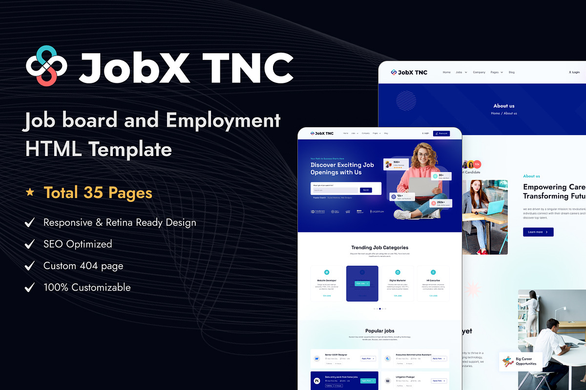 JobX TNC - Job Portal HTML Template, a HTML Template by TNCFlow (Photo 2 of 5)