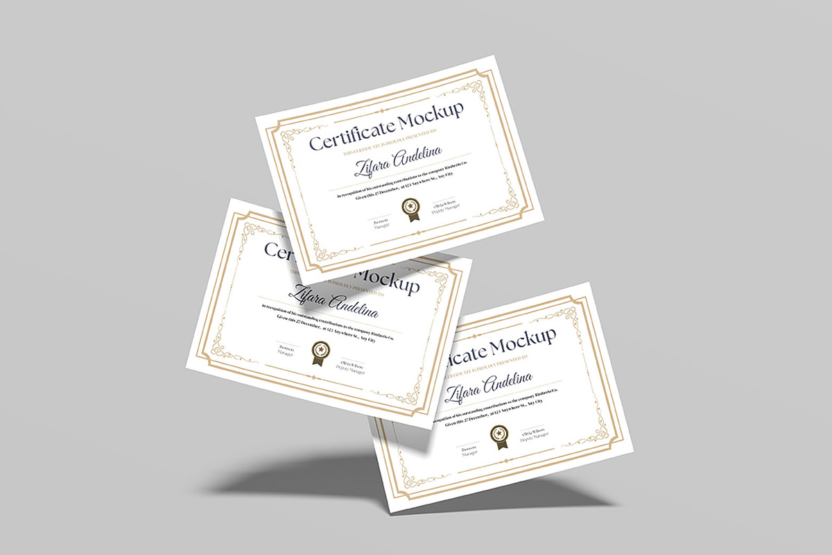 Certificate Mockup, an Advertising Mockup by ZifaraDesign (Photo 6 of 11)