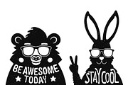 bears and rabbits 4 posters, an Animal Illustration by JULYMILKS (Thumbnail 1 of 2)