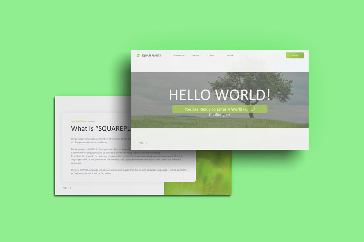 Nature Theme Powerpoint Template, a Presentation Template by GearShift (Photo 3 of 6)