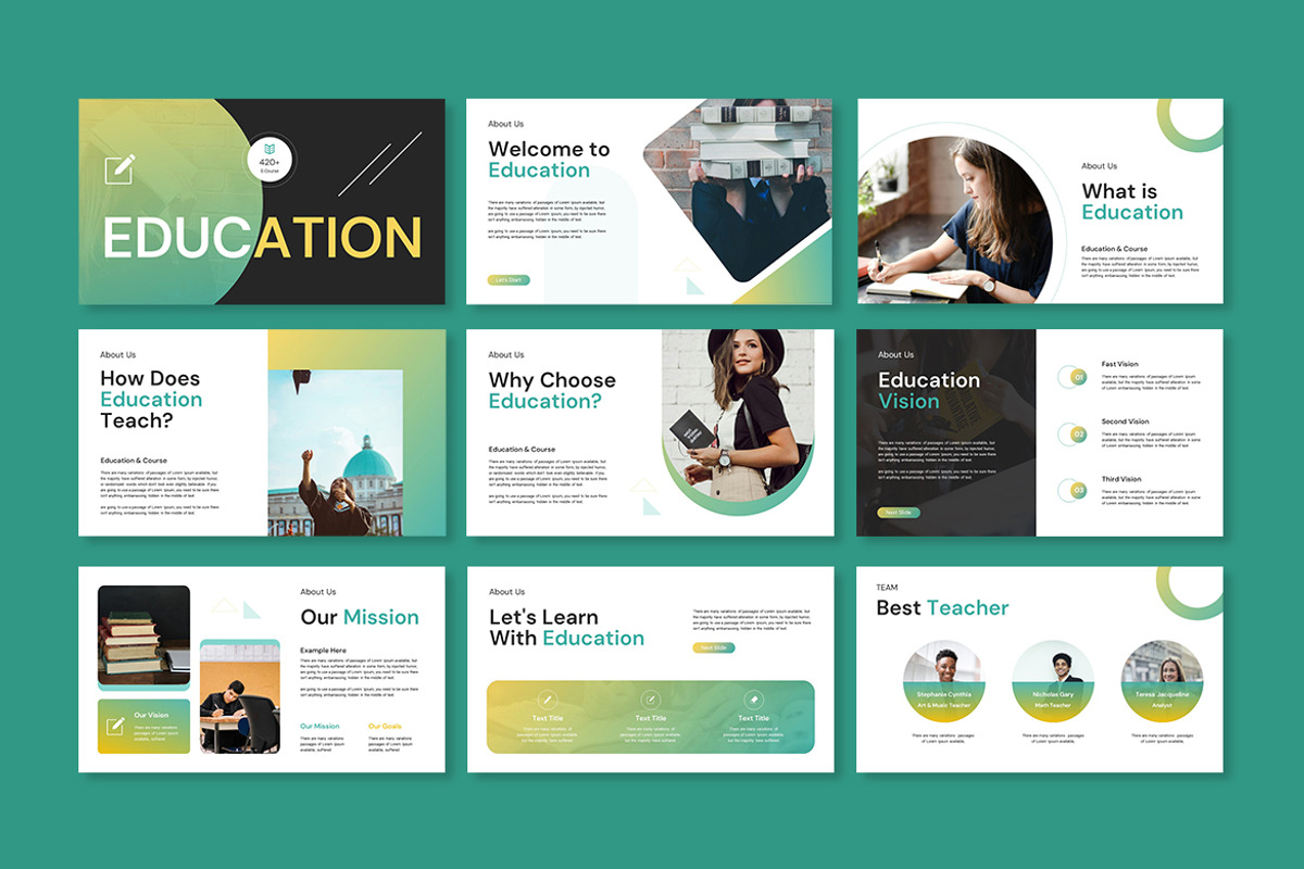 Education Presentation Template, a Templates & Theme by Slide_Genius1 (Photo 3 of 5)