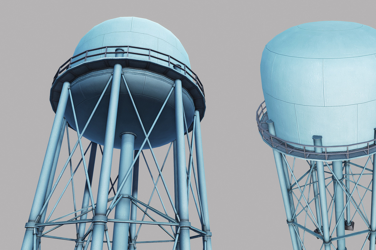 Metal Water Tower, an Architecture 3D Model by GamePoly (Photo 2 of 5)